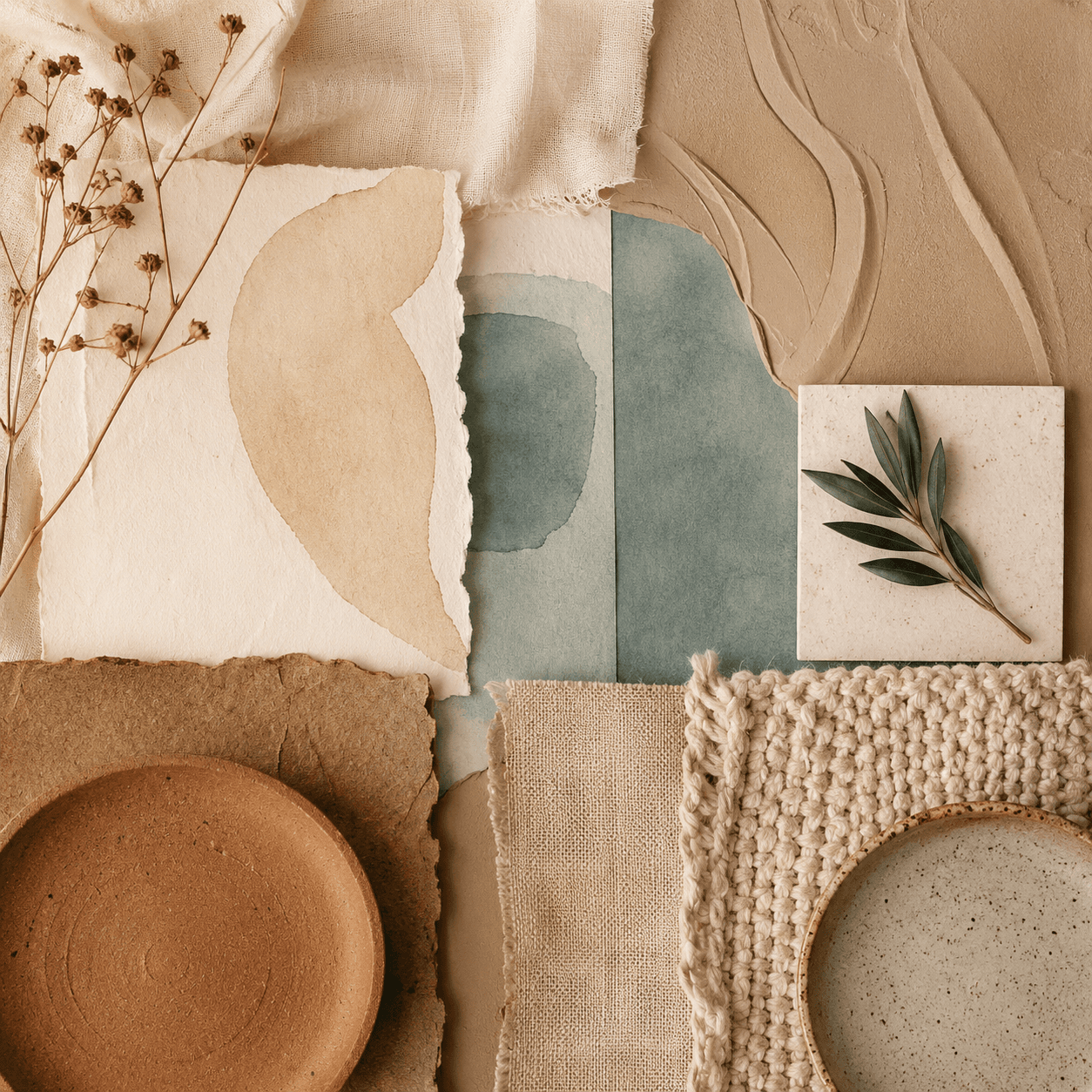 Warm & handmade moodboard